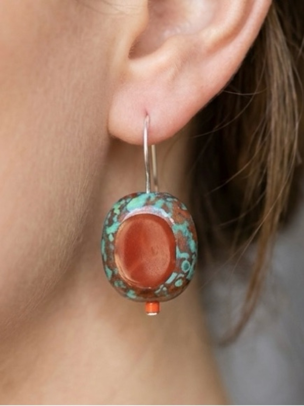 Kate Rothra Fleming Hand Spun Glass Earrings Artisan Boho Jewelry Charleston SC
